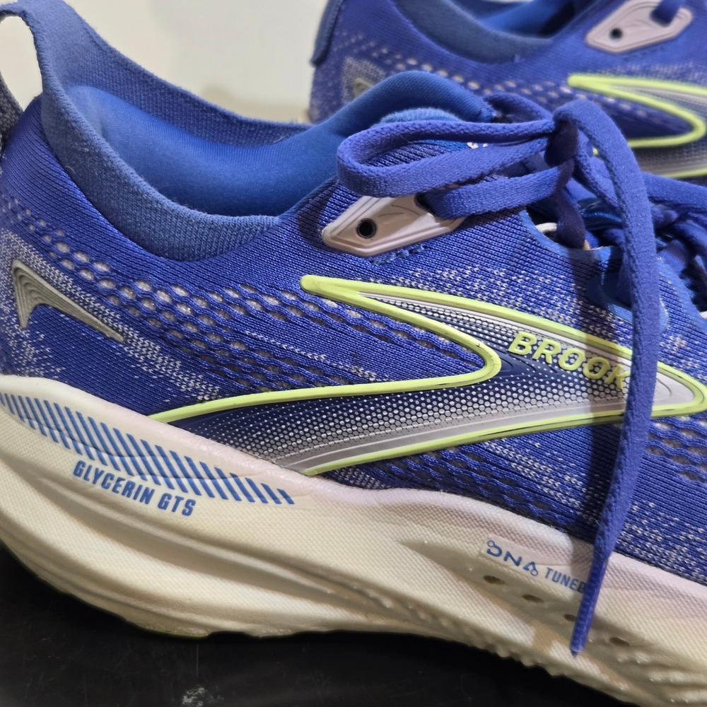 Brooks Glycerin GTS 22 Running Shoes Womens 8.5B Blue Lime Sneakers 1204351B440 - Picture 3 of 12